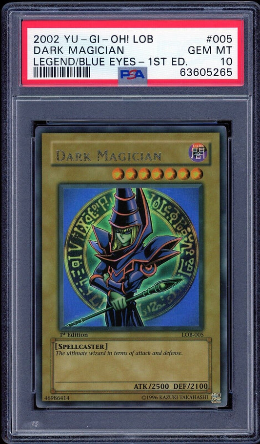 Yugioh Dark Magician LOB Wavy 1st PSA 10