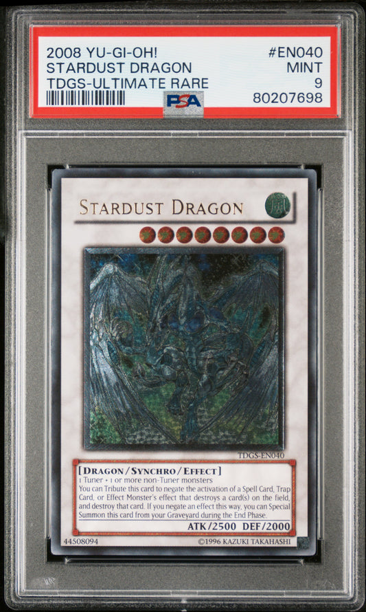 Yugioh Stardust Dragon TDGS-EN040 Unlimited Edition Euro Ultimate Rare PSA 9